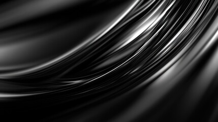 Abstract black and grey flowing curves, elegant, smooth, shiny, luxurious background.