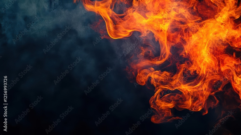 Aufkleber bright flames burning intensely against a solid black background creating a dramatic visual effect