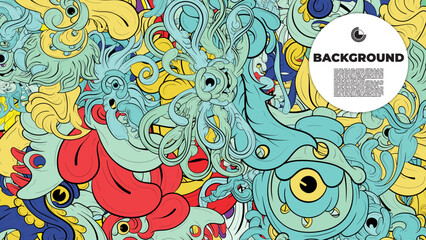 Unique abstract doodle illustration ideal for website backgrounds, landing pages, templates, and book or magazine covers.