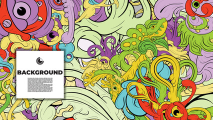 Unique abstract doodle illustration ideal for website backgrounds, landing pages, templates, and book or magazine covers.