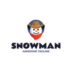 Fototapeta premium Snowman Simple Mascot Logo