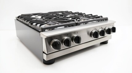 Modern Gas Range Against White Background