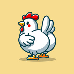 Mascot Chicken Cartoon Vector Art, Illustration and Graphic