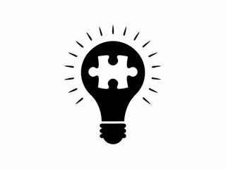 Creative Business idea Icon design concept Black and White Silhouette Vector