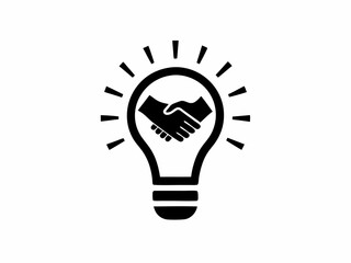 Fototapeta premium Creative Business idea Icon design concept Black and White Silhouette Vector
