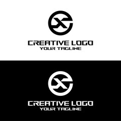 creative letter logo ex design vector