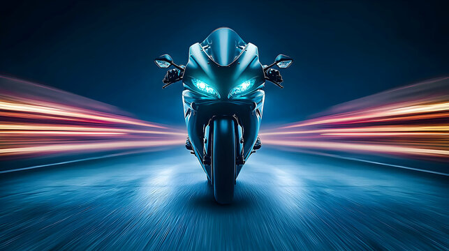 Fast sportbike night road speed