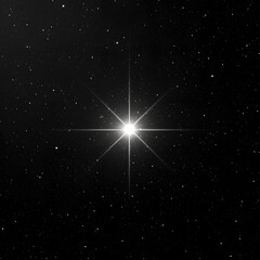White glowing bright Star light overlay on a black background.