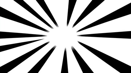 Abstract black and white radial burst design with a bright center.