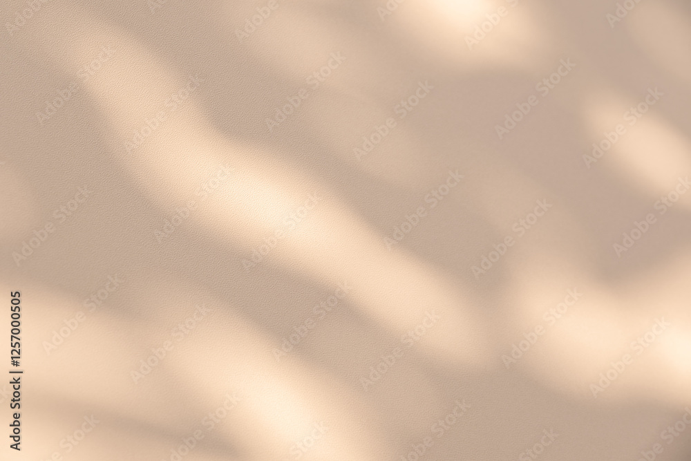 Aufkleber wall interior background, studio and backdrops show products. with leaf shadow from window color bei