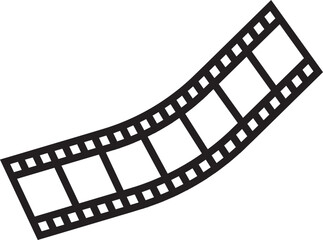 Fototapeta premium Old rustic movie film textured effect horizontal black line and flat vector isolated on transparent background or wallpaper with borders as movie or retro camera reel design on both sides image.