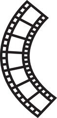 Fototapeta premium Old rustic movie film textured effect horizontal black line and flat vector isolated on transparent background or wallpaper with borders as movie or retro camera reel design on both sides image.