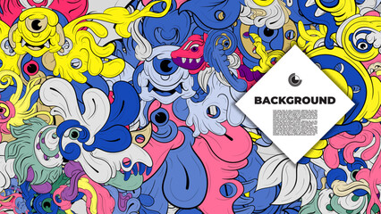 Vibrant and Playful Colorful Abstract Doodle Art Design for Posters, Covers, Flyers, Backgrounds, Prints, and Wall Decor, Perfect for Adding a Creative Touch to Any project