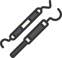 Dental Probe Filled Line Icon