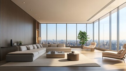 Fototapeta premium Luxury Penthouse Apartment with Stunning City View