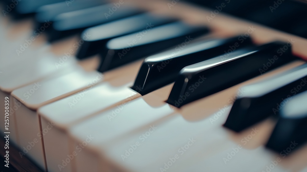Aufkleber close up of piano keys showcasing intricate details of black and white keys inviting musical creativ