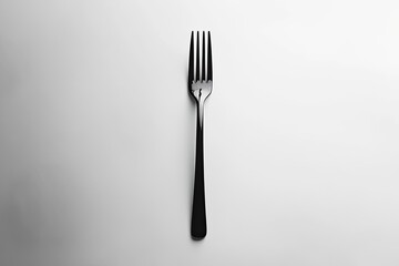 A Minimalist, Elegant, and Utterly Simple Depiction of a Single, Polished Stainless Steel Fork, Perfectly Centered Against a Crisp White Background.
