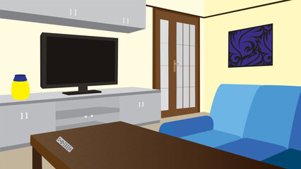 Living Room Interior Design Vector