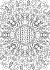 Mandala Coloring Page Vector Line Art