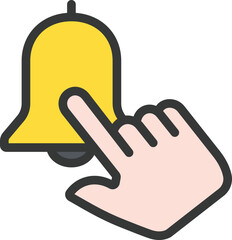 Bell Hand Filled Line Icon