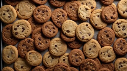 Obraz premium Sweet Treats: Delicious Chocolate Chip Cookies Background