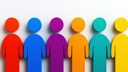 Fototapeta premium Colorful 3D Human Figures Representing Diversity and Teamwork