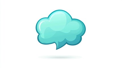 Cartoon light blue speech cloud graphic