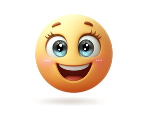 Fototapeta premium Cartoon Yellow Face with Twinkling Eyes