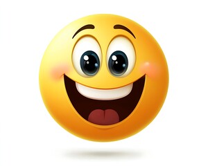 Cartoon Yellow Face with Twinkling Eyes