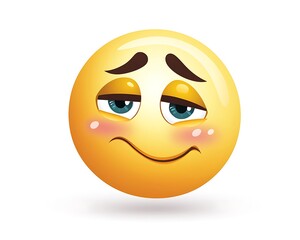 Fototapeta premium Cartoon Yellow Sleepy Face Emoticon