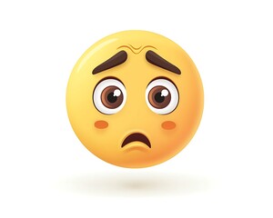 Confused Cartoon Yellow Emoticon Face