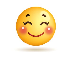 Fototapeta premium Happy Cartoon Yellow Face Emoticon