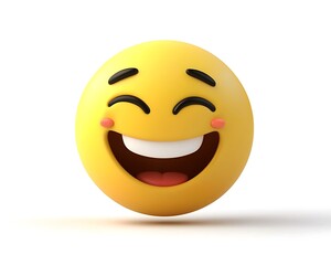 Fototapeta premium Happy Cartoon Yellow Face Emoticon