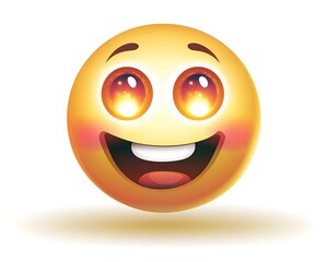 Fototapeta premium Happy Cartoon Yellow Face Emoticon