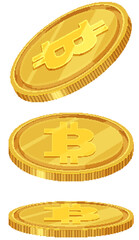 Golden Cryptocurrency Coins Illustration