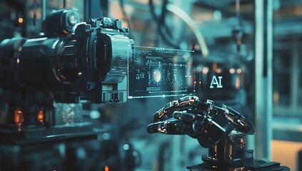 AI Robotic Arm: Advanced Automation Processes Using Artificial Intelligence,  Improving Efficiency in Modern Industries.