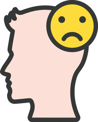 Man Sad Filled Line Icon