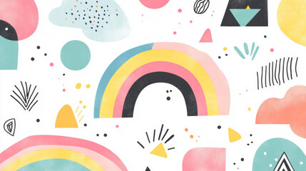 Colorful geometric patterns featuring a rainbow artistic design abstract art creative environment bird's eye view visual expression