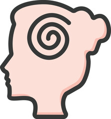 Woman Stress Filled Line Icon