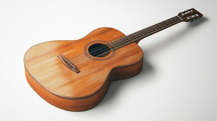 Obraz premium Acoustic guitar on white background. Possible use stock photo for music instrument catalog or website