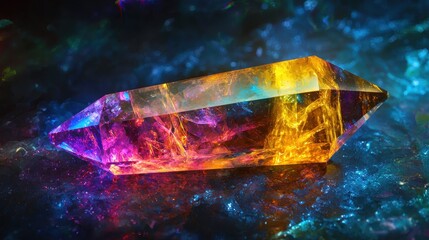 Abstract Energetic Currents Flowing Through Translucent Crystal