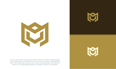 Initials M logo design. Initial Letter Logo. Innovative high tech logo template.	
