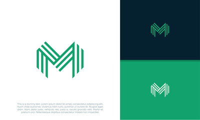 Initials M logo design. Initial Letter Logo. Innovative high tech logo template.	