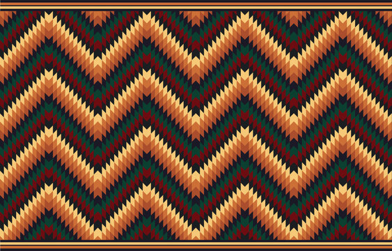 With bold zigzags and earthy tones, this pattern is inspired by traditional Native American embroidery. The design highlights the beauty of simple, yet meaningful, cultural motifs.