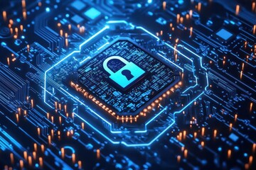 Obraz premium Cybersecurity in fintech discussed at a conference focusing on protecting online financial transactions.