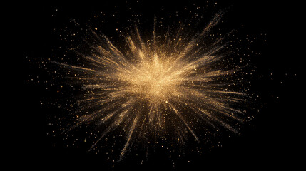 Obraz premium Spectacular golden explosion dark background digital art vibrant colors close-up celebration concept