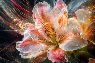 Magnetic Force Lines Creating a Blooming Flower Effect