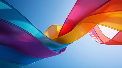 Dynamic color waves abstract art digital design bright environment eye level vibrant creativity for visual impact