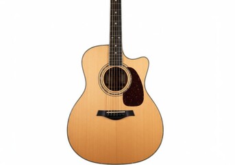 Obraz premium an acoustic guitar with a natural wood finish.