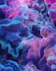 Neon Particles Forming a Colorful Coral Reef in Ethereal Style
